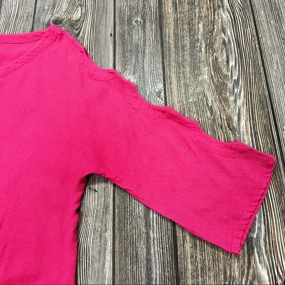 SOFT Surroundings Pink Shirt Cotton Blouse Petite Medium - Picture 2 of 10